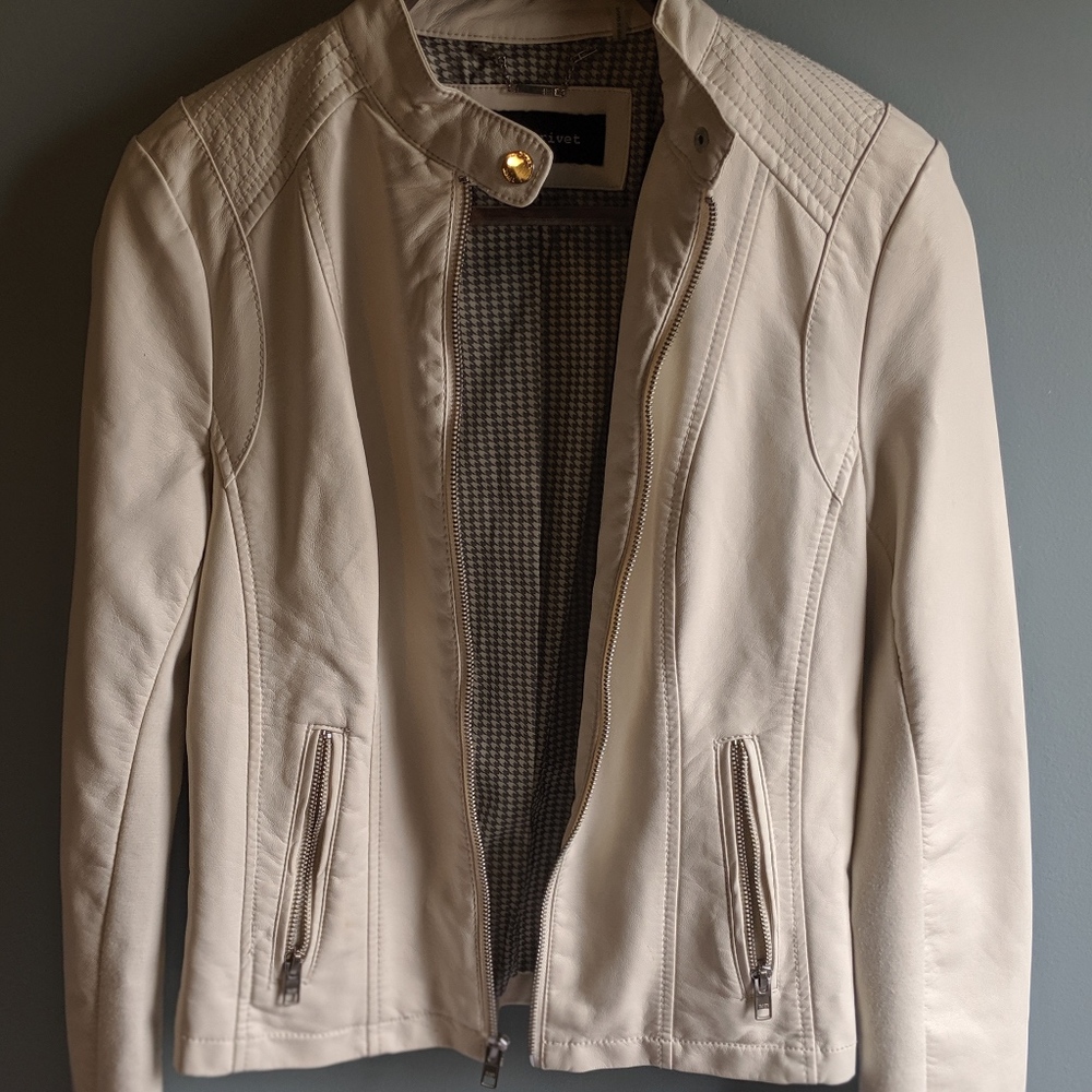 Black Rivet Faux Leather Jacket Gem